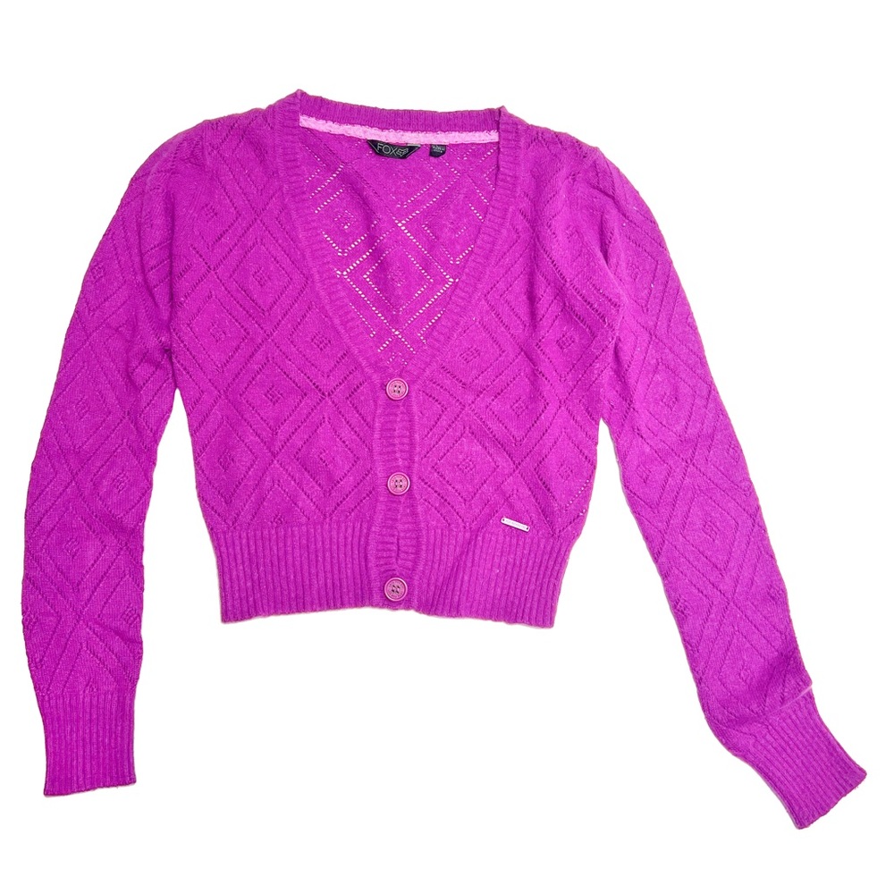 Fox Rider Co Purple Cropped Cardigan